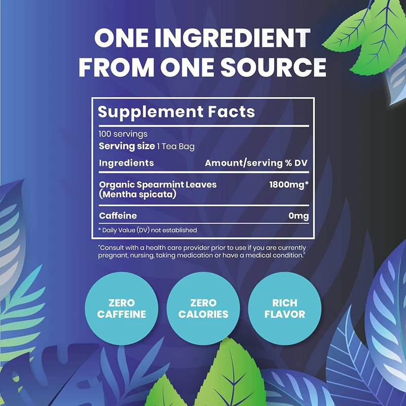 OEM ODM Private Label Service 100 Organic Spearmint Custom Herbal Tea Bags