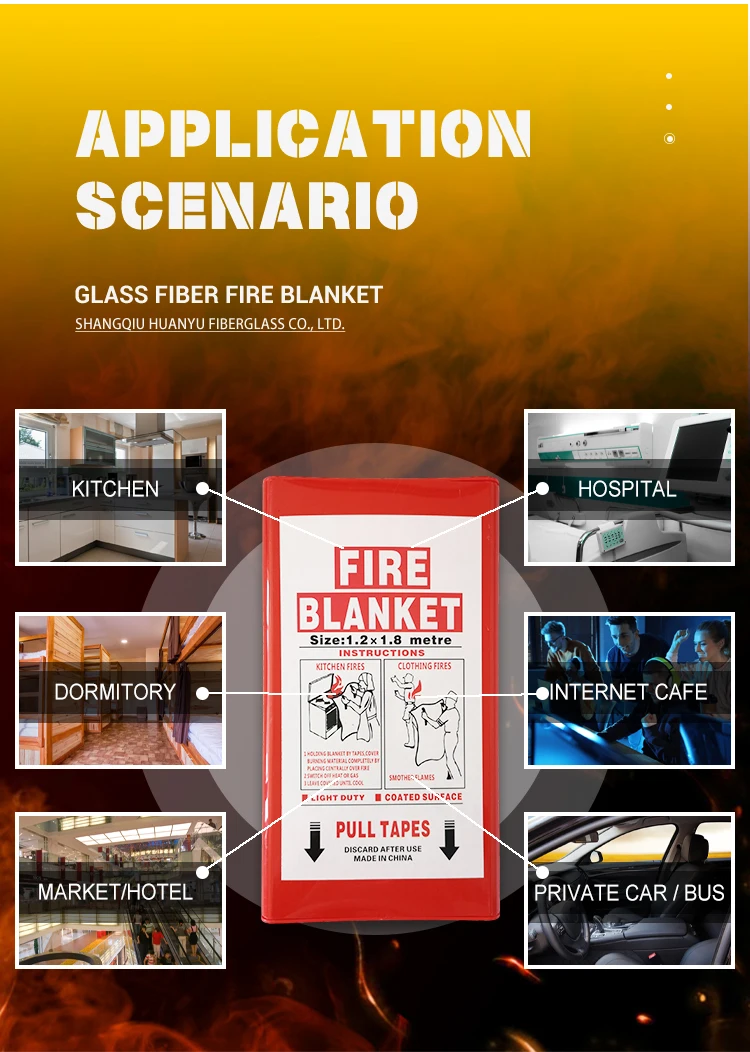 1.5*1.5m 100% Glass Fiber Heat Insulation Fire Resistance Protection Blanket