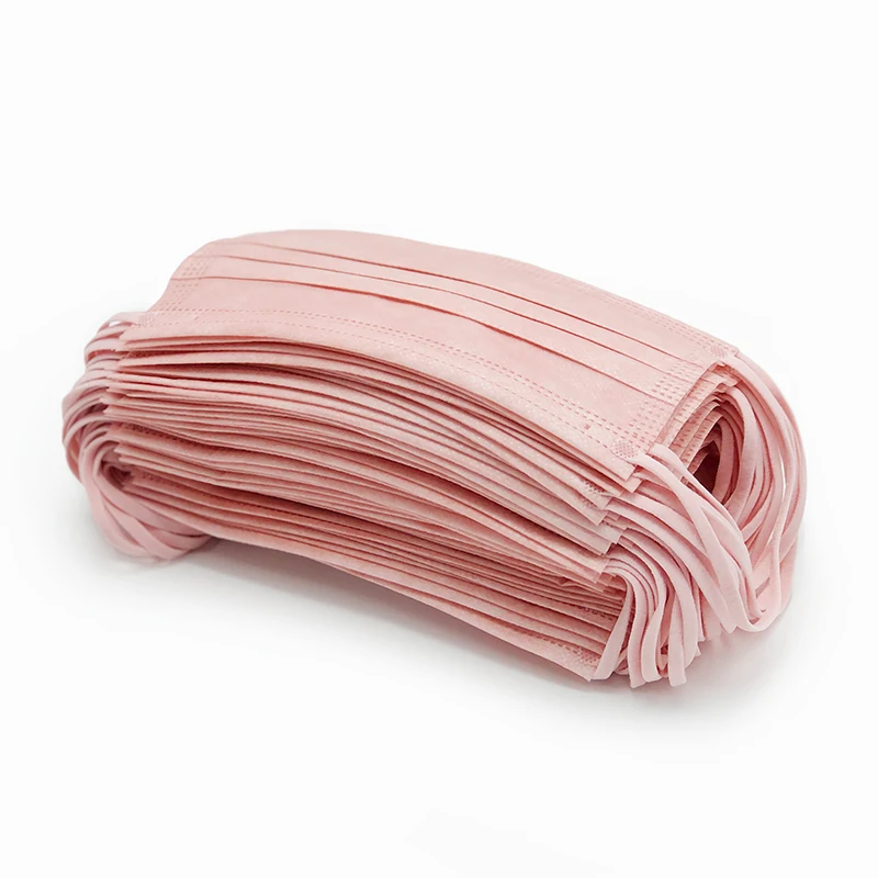 Factory directly  disposable earloop pink face mask  3 layers surgical mask 3 ply in pink color medical grade OEM