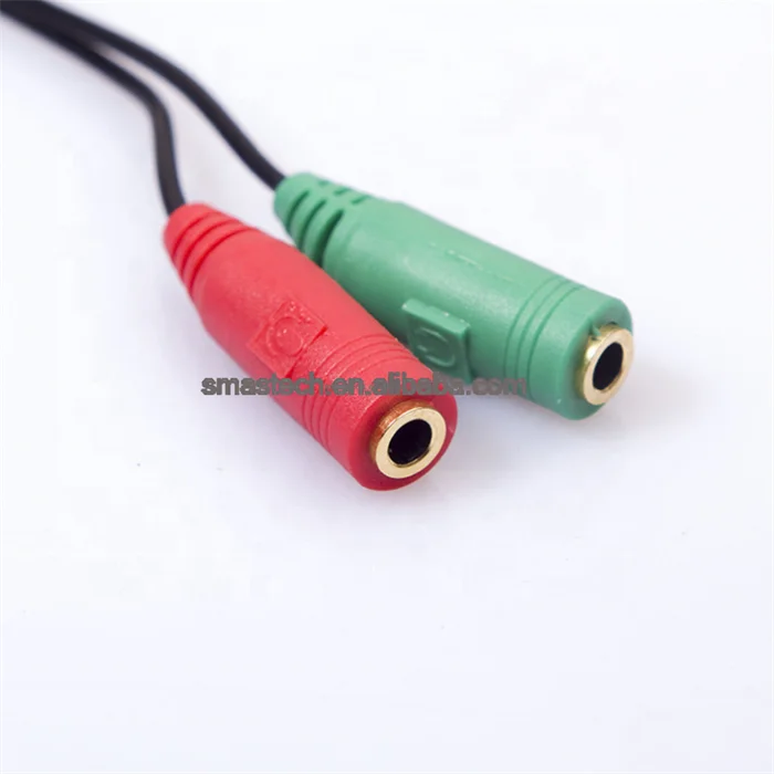 High Quality 6 Inch 3.5mm 3-Ring Speaker/Microphone Headset Splitter For Phone Computer Cabo