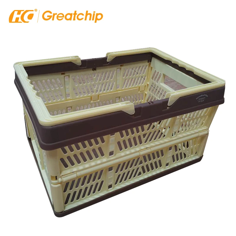 Supermarket Foldable shopping basket market shopping plastic Folding portable basket