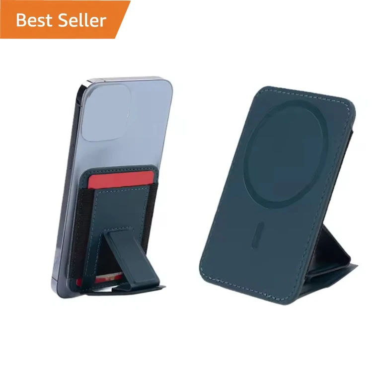 Magnetic Back Card Holder Wallet with Card Slot PU Leather Phone Wallet with Phone Stand
