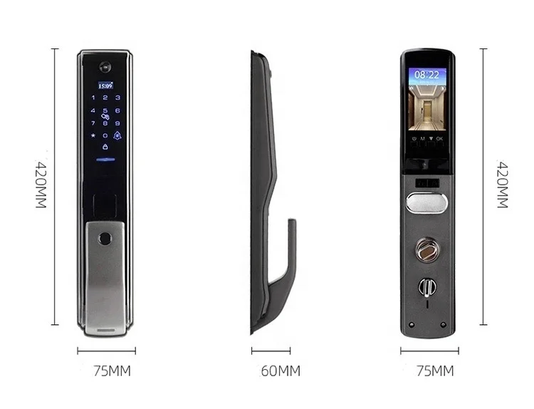 Smart Electronic Door Lock Fingerprint Password Automatic Card Wireless Mechanical Key Security Access Lock
