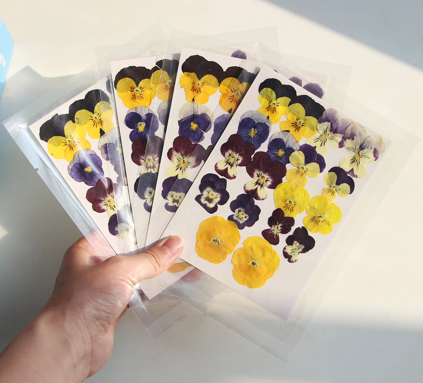 18pcs/pack Pansy/Violet/Viola Pressed Flower Mix Colors Bag For Wax Seal Epoxy Resin Jewelry Phone Case And DIY Craft