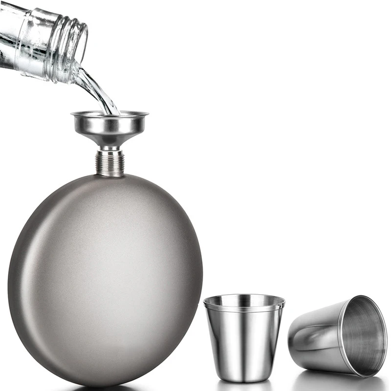 Mini 6oz Pure Titanium Ultralight Hip Flask Portable Wine Bottle Pocket Flasks Alcohol Bottle with Funnel