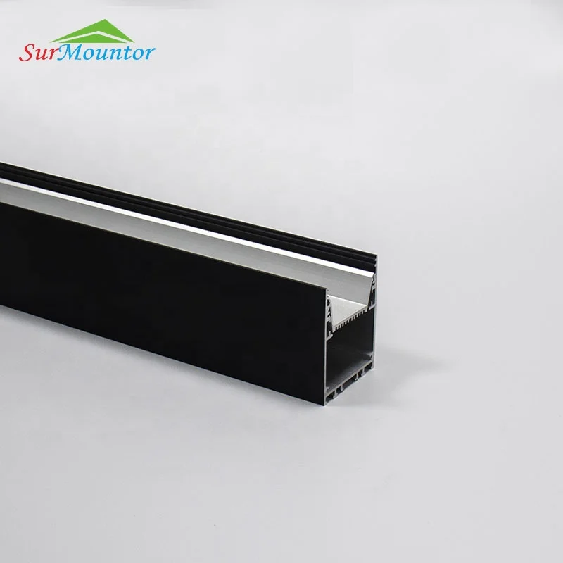 
aluminum led profile pendant lights ceiling lights with black diffusers 55*70 40W 