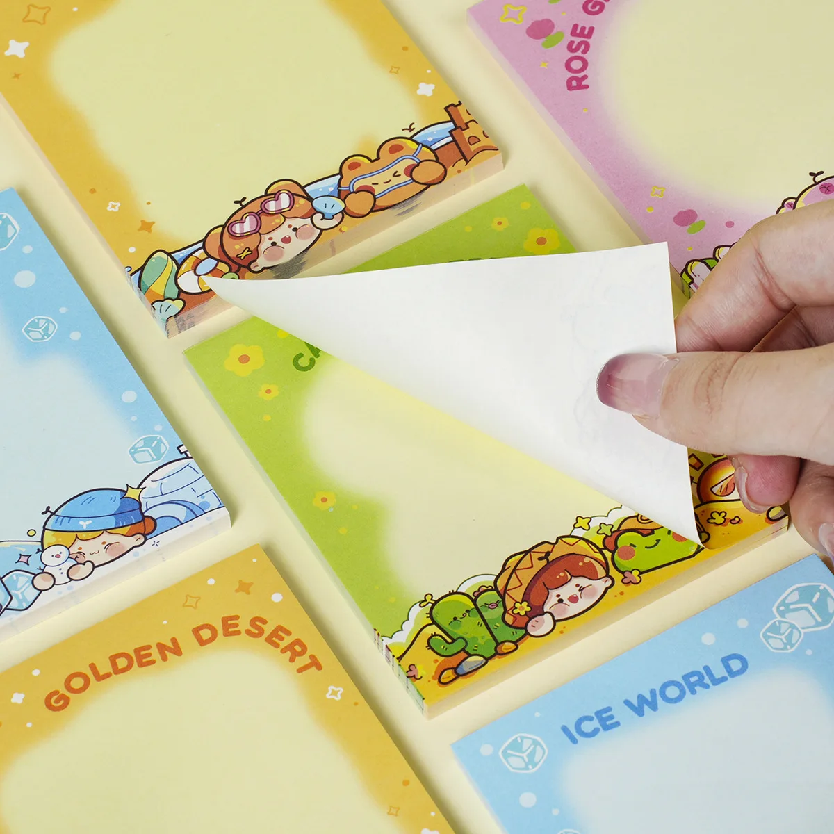 50pcs/set Custom Cute Draft Paper Message Cartoon Kawaii Sticky Notepad Memo Pads Office School Stationery Adhesive Stickers
