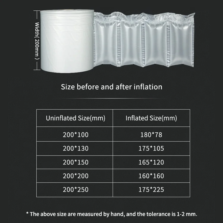 Competitive Price Plastic Inflatable Protective Packaging Air Filled Cushion Pillows