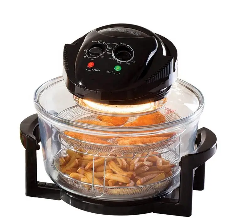 Halogen Infrared Tabletop Oven Convection Countertop Air Fryer See Through Glass For Best Cooking Results
