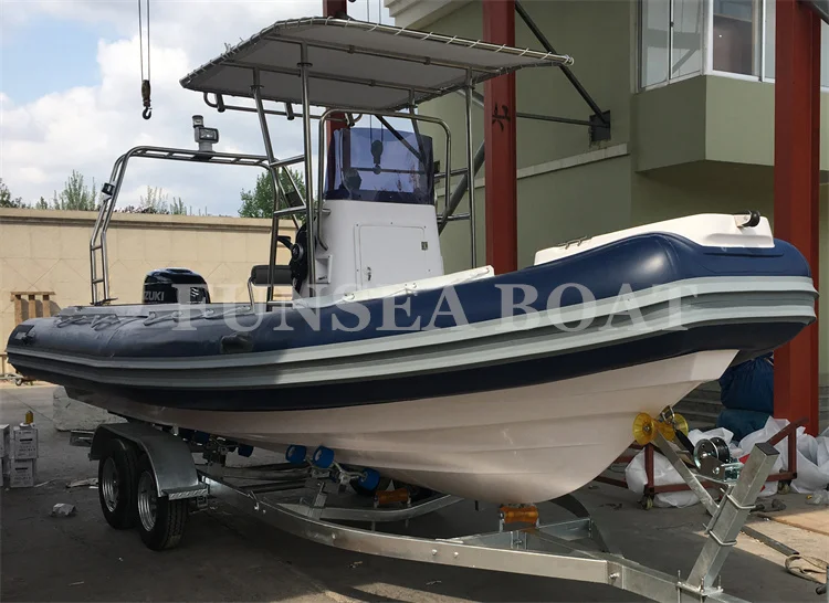 New product 26ft 8 m inflatable fast speed race fiberglass fishing boat with engine installed