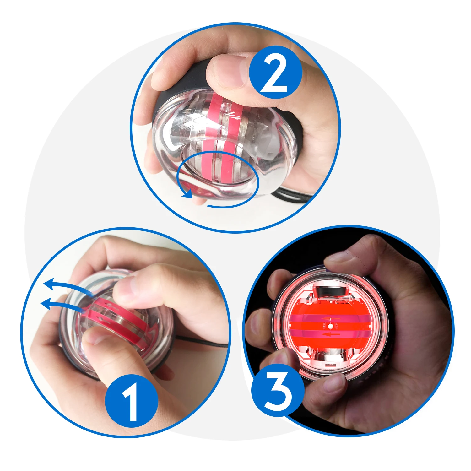 Factory Fitness Toy Arm Strengthener Wrist Exercise Power Gyro Roller Wrist Ball