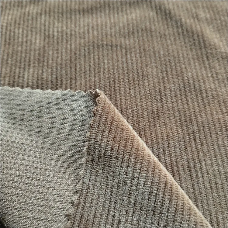 WARP KNIT SUPER SOFT RIB FABRIC SPANDEX VELVET 280GSM STRIPE HOT SALE CHEAP ONE SIDE BRUSH