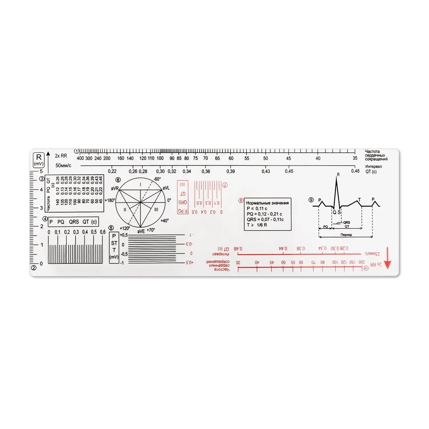 Customized Heart Rate Ruler ECG Ruler Plastic EKG ECG Printable Scale Ruler