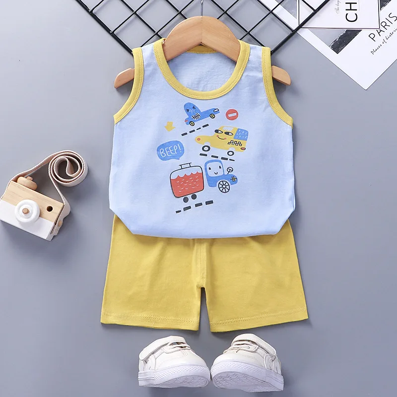 2023 Summer Short Sleeves Boys Girls Baby Set 1-5 years 12-18 Months Girls Clothing Sets