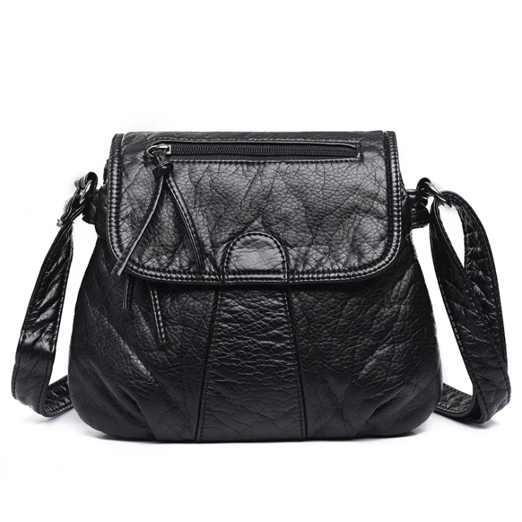 
2020 women fashion tide wash leather diagonal cross bag simple hundred-set ladies bag 