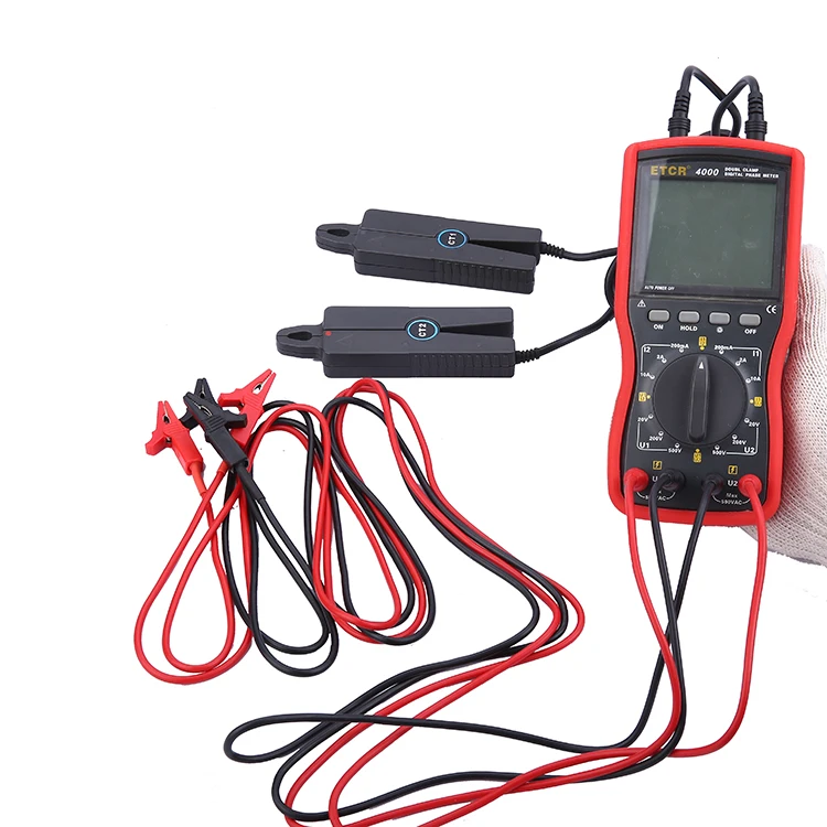 ETCR4000 Screen Angle Free Conversion Double Clamp Phase Test Equipment Voltage Multimeter