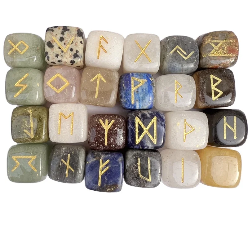 Оптовая продажа набор хрустальных рун с тигровым глазом для гадания-защитный камень духовным ростом интуицией и энергией заземления