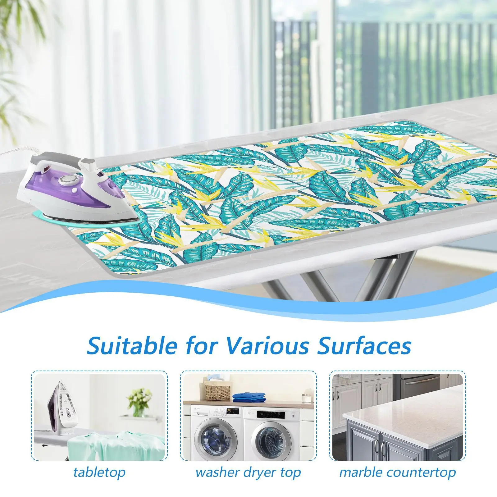 Portable Travel Custom Printed Steam Press Heat Resistant Ironing Pad Cover Ironing Mat for Washer