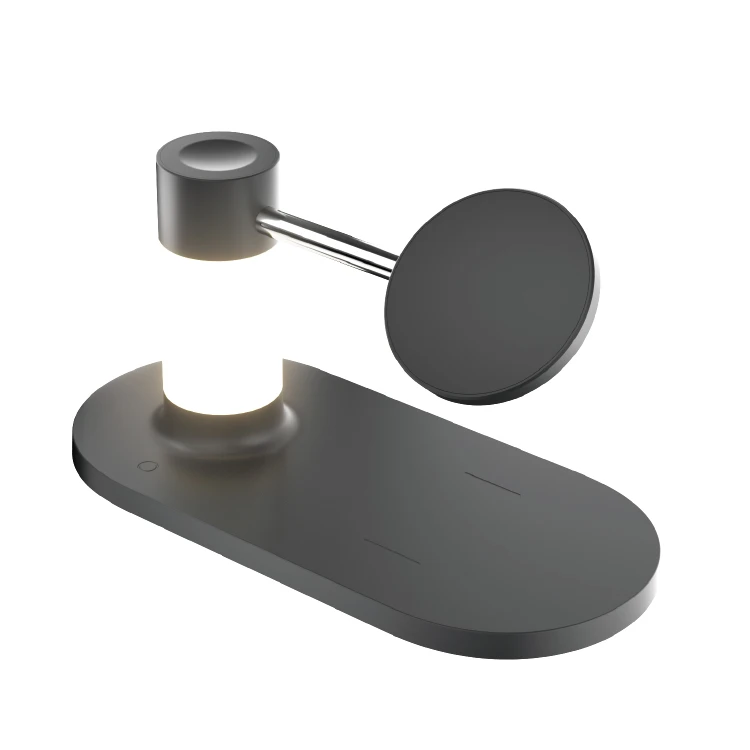 Amazon hot sell newest private 4 in 1  wireless charger 15W with light for iphone android watch earphone wireless fast charge