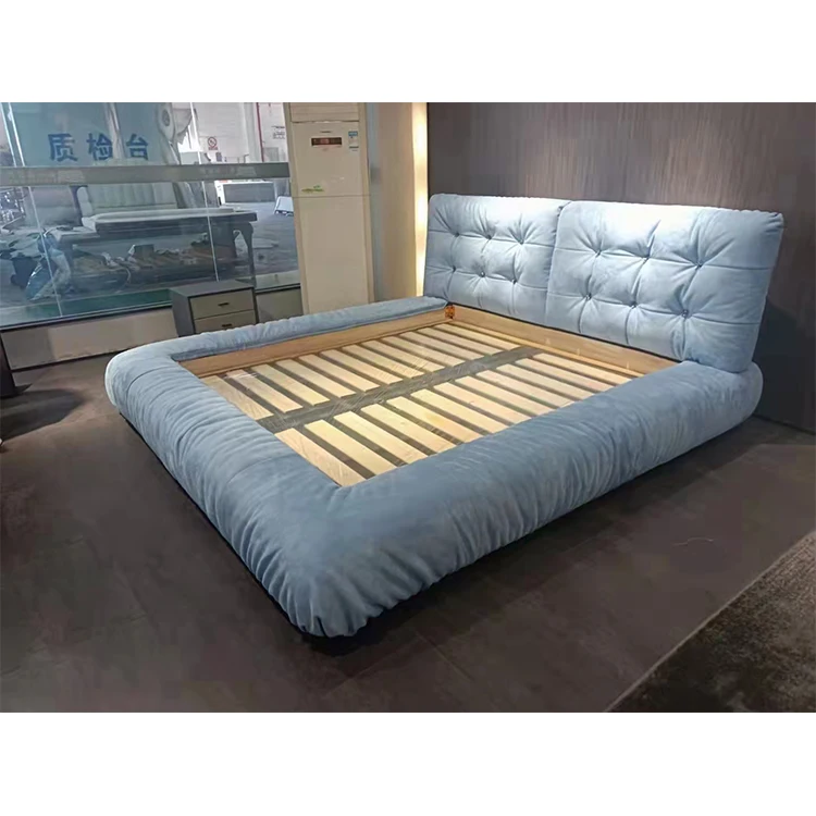 Super Soft Cloud Bed With Storage Frame Full Size High Quality Fabric Accept Customized Home Furniture Bedroom Carton Cloud Bed