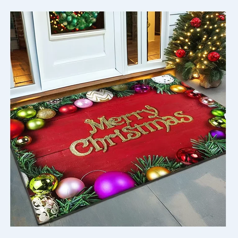 large ruggable Christmas doormat Mat Anti-Slip custom pet mat modern 3d floor hallway living room carpet and rug