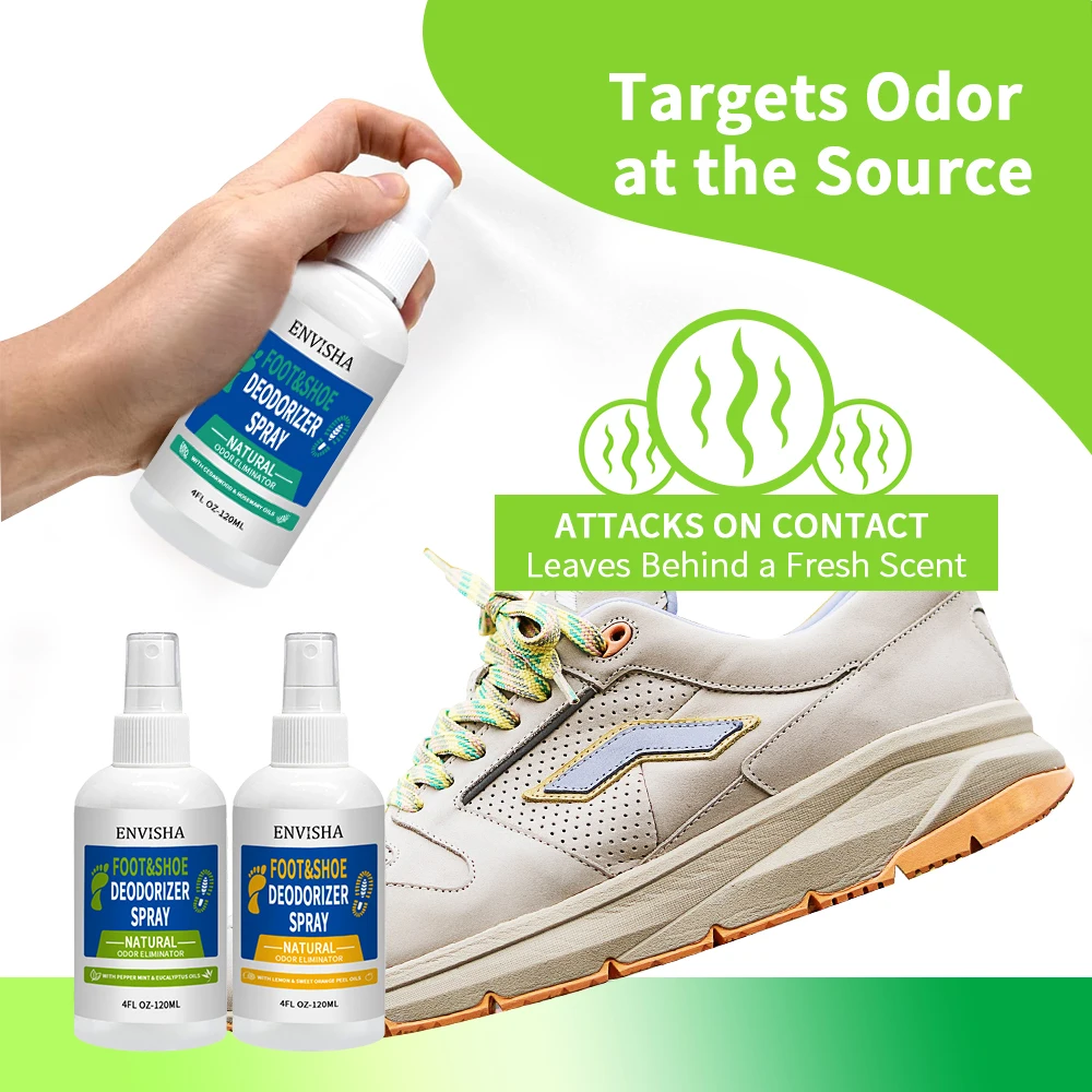 Strong Effective Natural Cooling Odor Neutralizing Shoe Deodorizer Foot Spray And Shoe Odor Eliminator For Men And Women