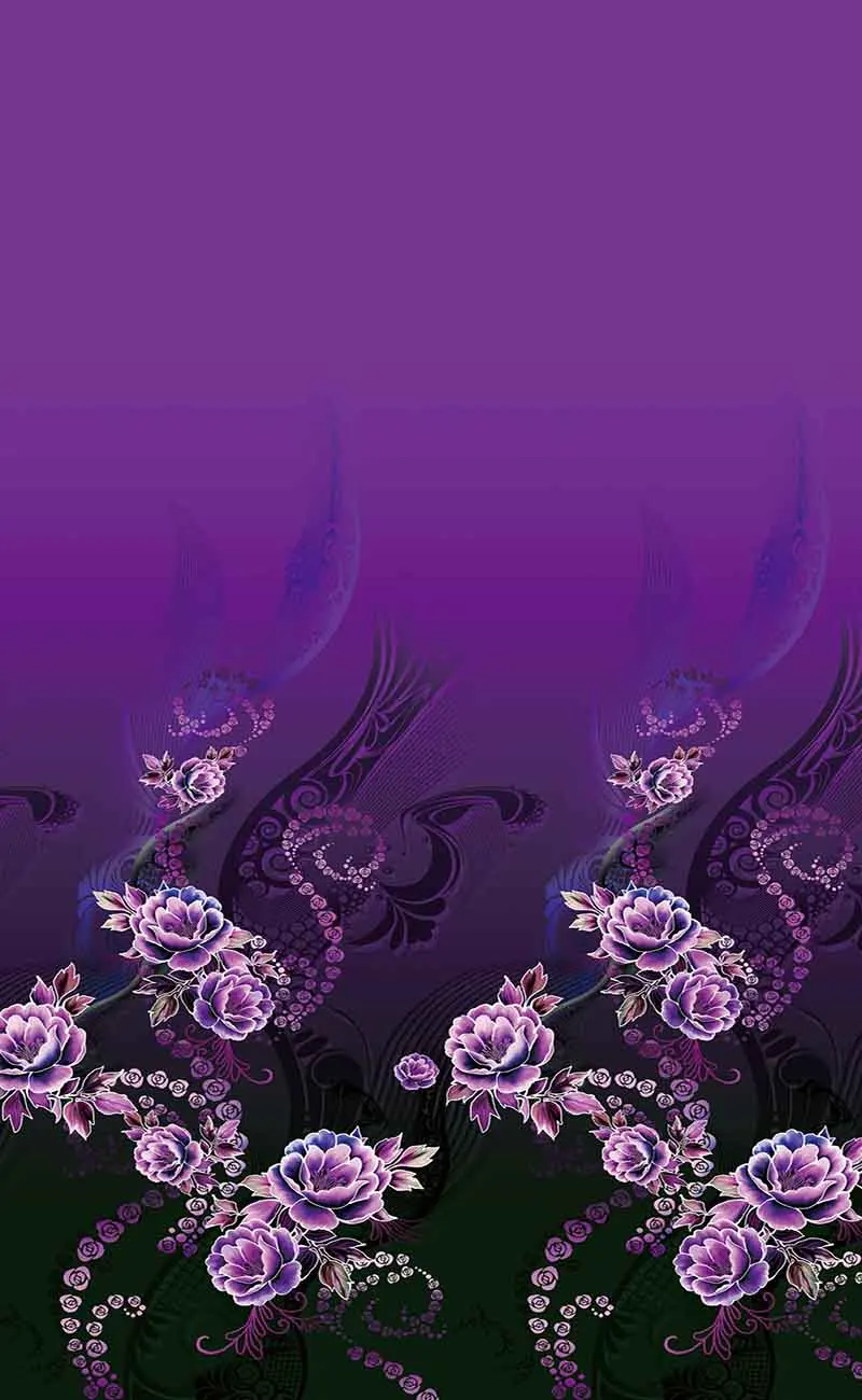 Fashion  Black Polyester Spandex Floral Print Jersey Knit Fabric