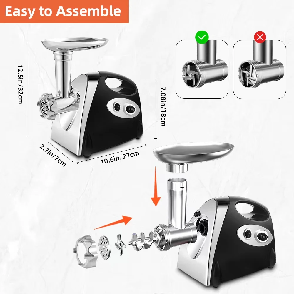 Factory Home Kitchen Use Sausage Stuffer Machine Meat Grinder 250/700w 6330 Copper Clad Aluminum Electric OEM ODM Kitchen Gadget