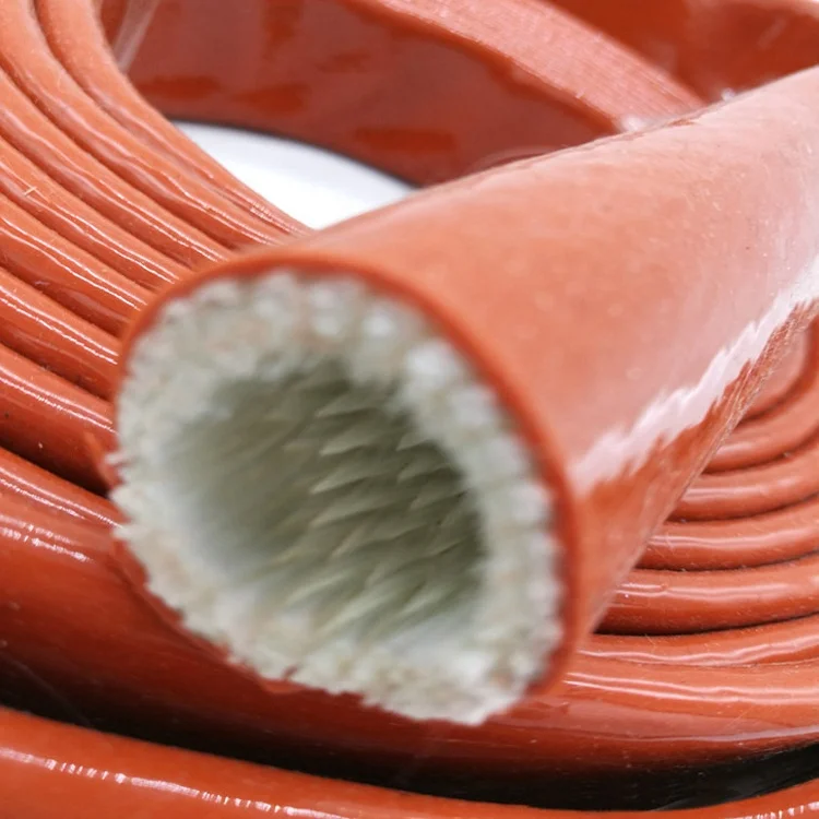 Heat Resistant Silicone Coated Fiberglass Heat Isolation Fire Resistance Fire Sleeve