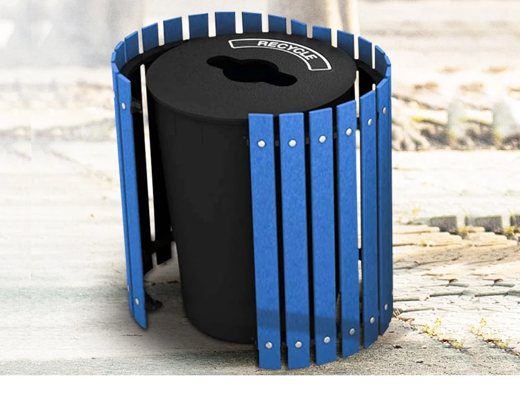 Outdoor storage garbage Public Park Garden bin waste container Outdoor Street Metal Waste Bin Container