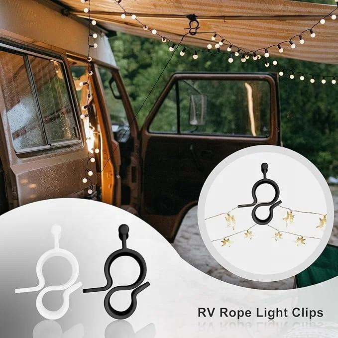57788#Caravan Accessories Piping Strips Hooks Awning Hooks Motorhome Awning Hook Travel Trailer Rope Lights for Camping Hiking