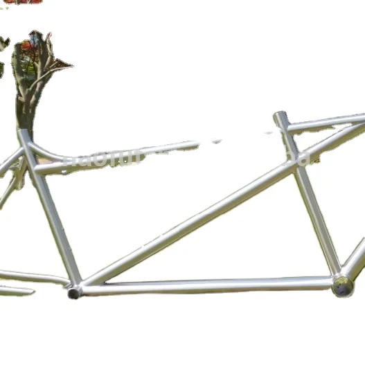 titanium bicycle tandem fat frame custom tandem fat frame with hand bush finished titanium tandem two seat frame