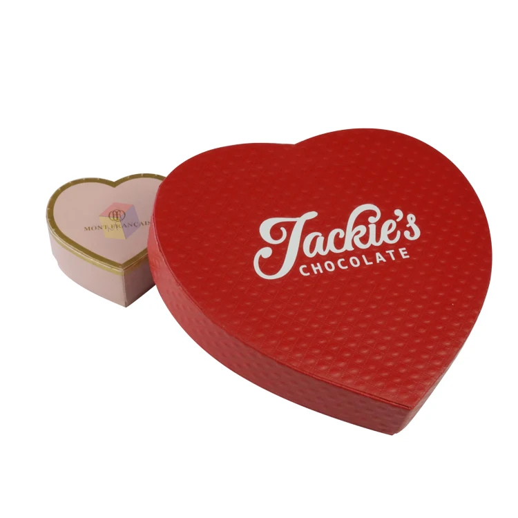 empty heart shape custom design texture paper gift sweet truffles christmas chocolate packaging box