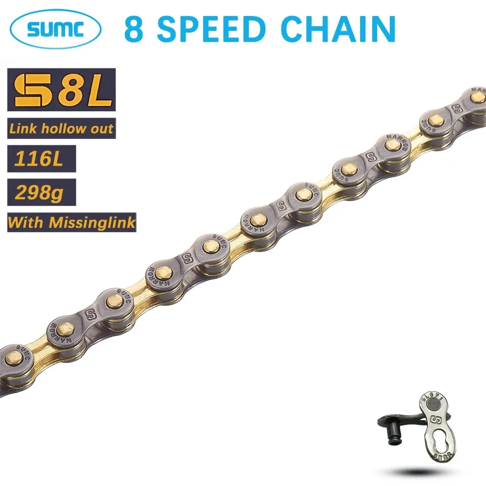 SUMC 6 7 8 Speed Bicycle Chain 116L S82 S8L MTB Road Bike 8S Original MissingLinks Mountain Bike Chains Parts For Shimano SRAM