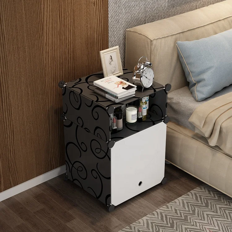 DIY Great Looks Color Durable and very Handy Plastic Bedside Table