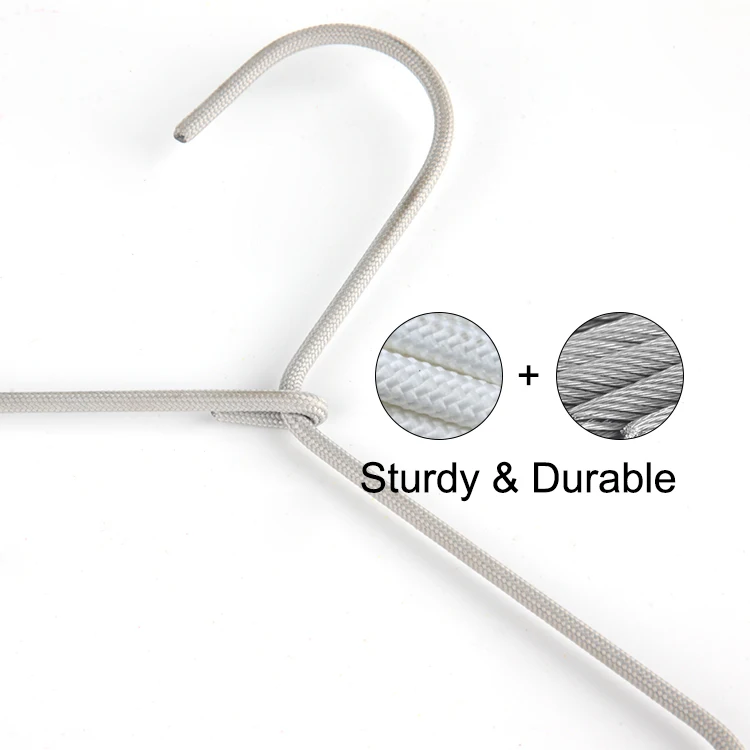 Custom Ultra Slim Space Saving 1Pc Nylon Wrapped Metal Non Slip Suit Hangers For Clothing Suit Top Tie Shirt Skirt Pant