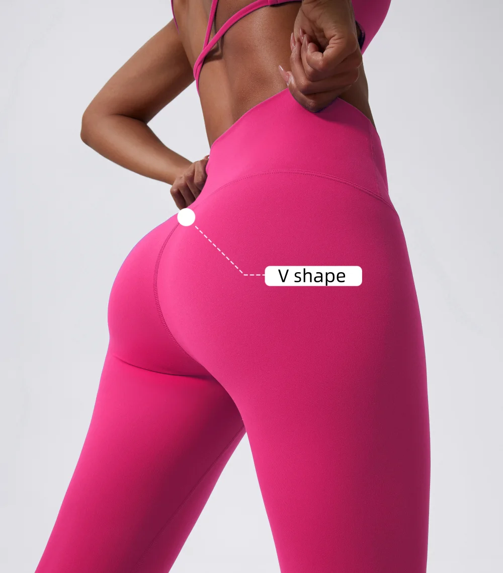Custom Plus size Super Soft Fabric Sportswear Women High Waist V shape Yoga Pants Gym Workout Tight Fitness Butt Lift Leggings