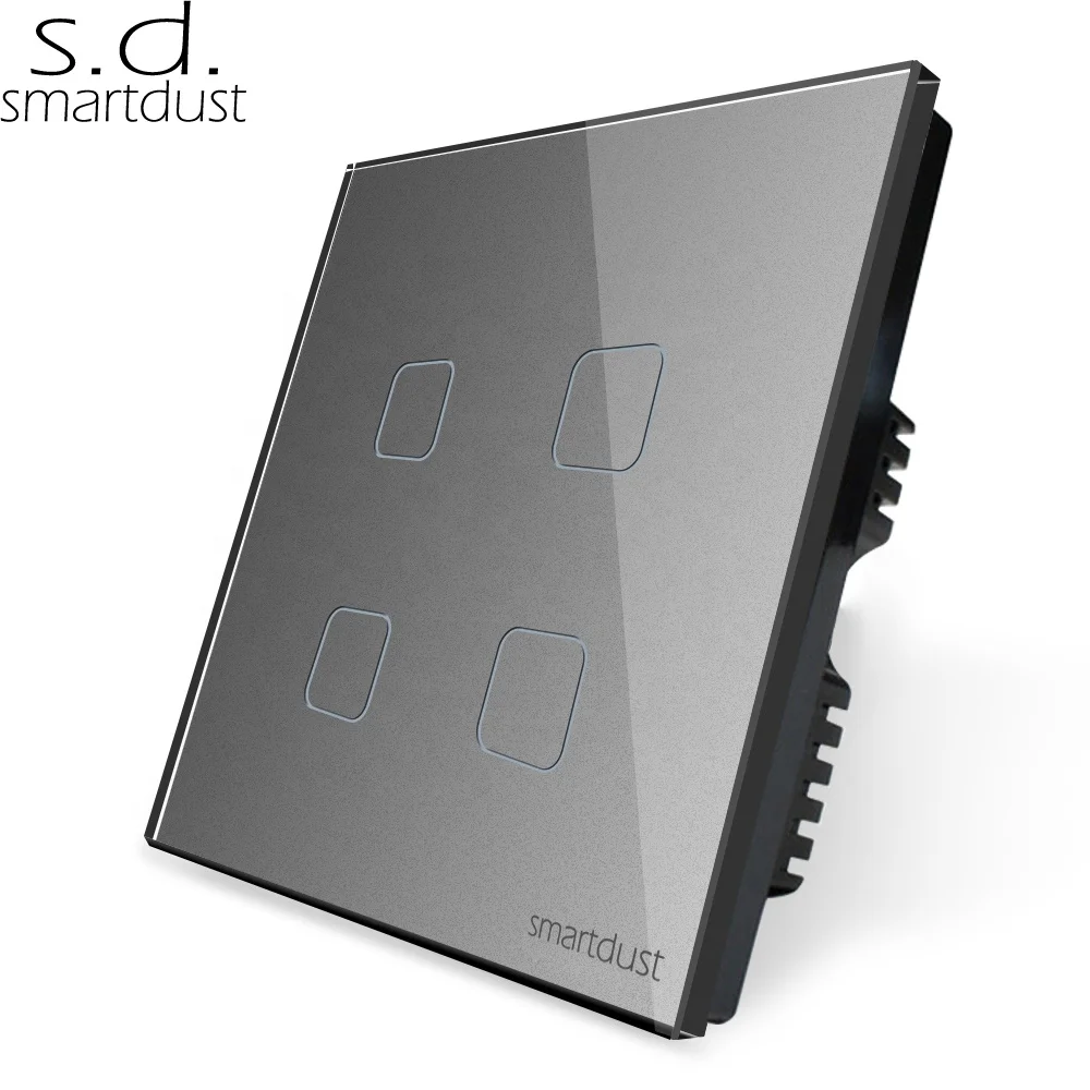 Smartdust Smart Home Wireless Automatic Light Switch APP WIFI Voice Control Timer 4 Gang Switch