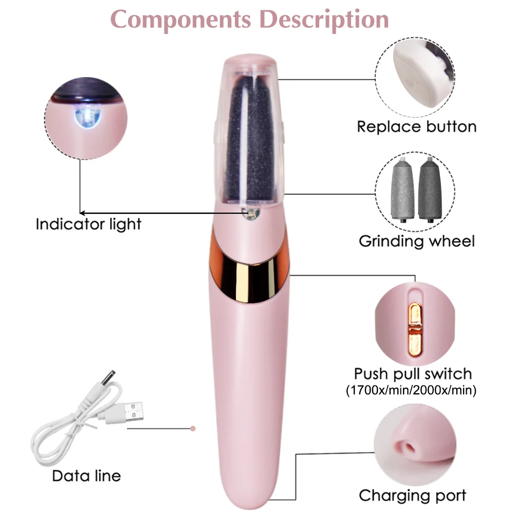 Electric Callus Removers for Feet Smooth Pedicure Wand Rechargeable Electric Foot Callus Remover Pedicure Kits Removes Dry Skin