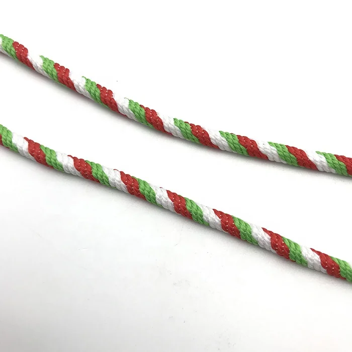 
Custom logo nylon material neck strap coach round cord string roll lanyard 