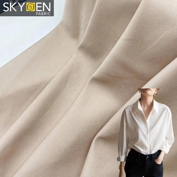 Skygen dobby stretch 92% Polyester 8% Spandex shirt polyester elastane spandex fabric polyester fabric