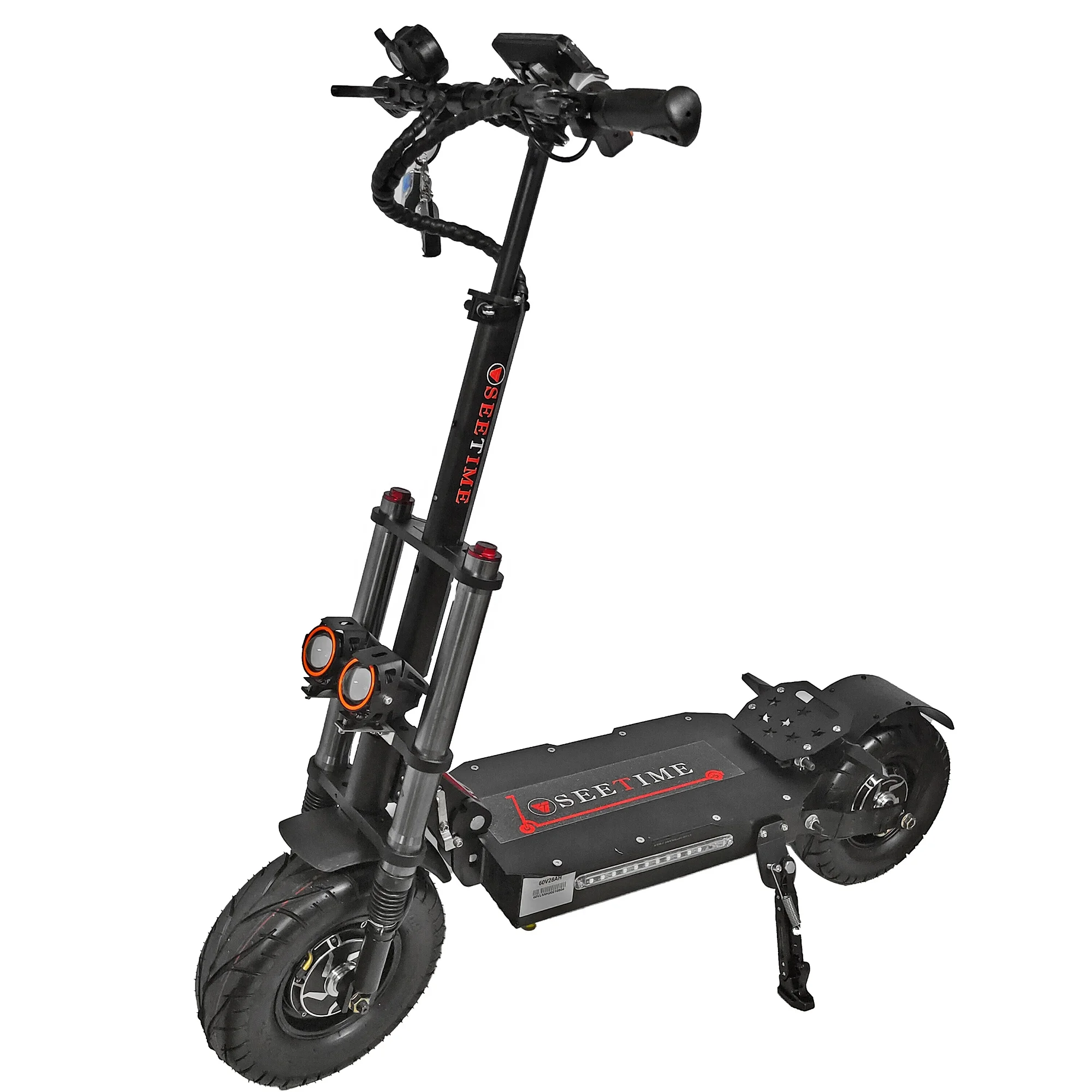 SEETIME 11 Inch Eu Us Warehouse Off Road Duel Motor Foldable Mobility Powerful Adult Fast Electric Scooters