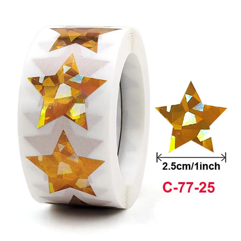 500pcs Order Color laser Paper Blank Sticker Gift Star Self-adhensive Stickers Decorative Envelope Seal Sticker