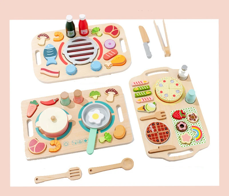 Wooden Kids Toys Tableware Play Simulated Kitchen Toy Set other educational toys Kitchen set