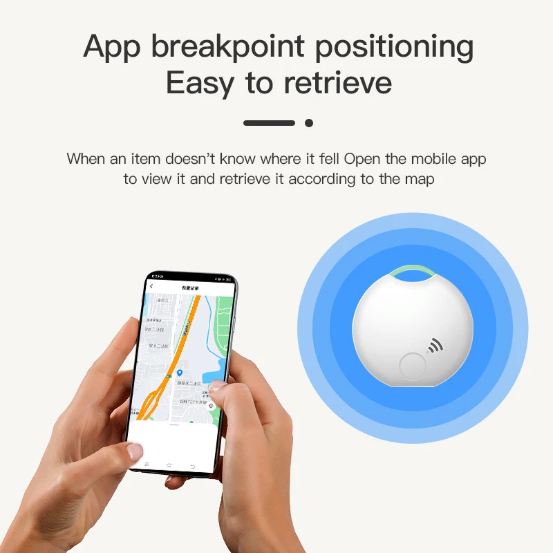 BLE Tuya Smart Tag Compatible iOS Android Bluetooth Tracker Mini GPS Locator Key Finder for Bag Luggage Wallet Pets Kids Vehicle