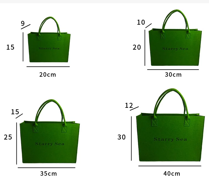 RU Fashion felt bag customization with minimalist letters Tote bag thickened with hand gift felt handbag customization