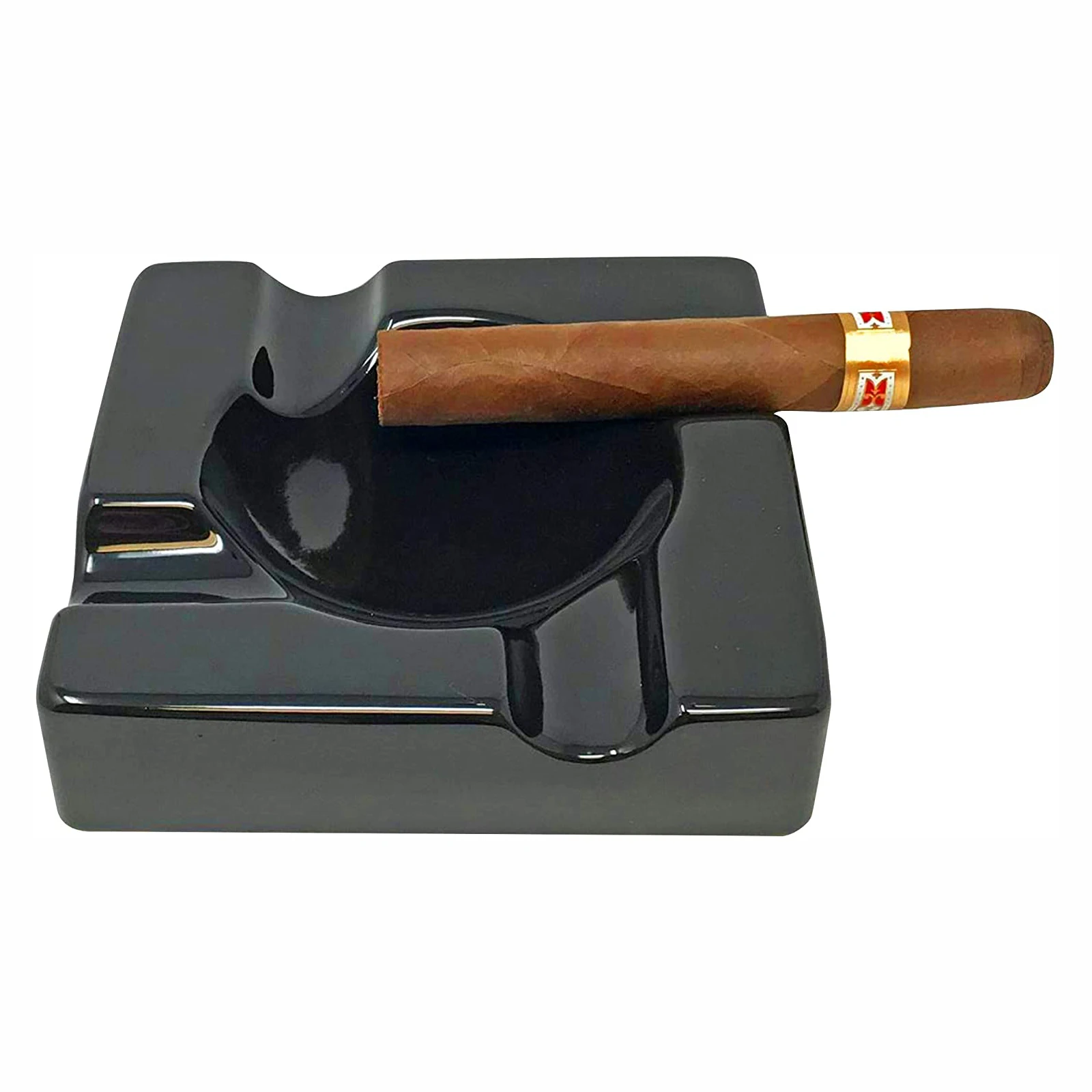 Roxyrolla Wholesale Custom LOGO Porcelain Ashtray Ceramic Ashtrays Smoking Custom Ceramic Ashtray With Lighter