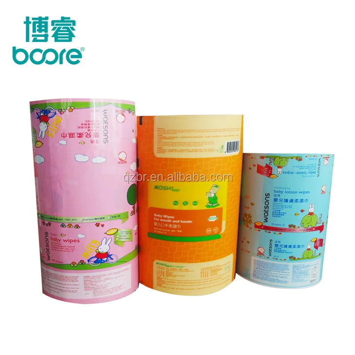 Custom printing wet wipes  laminated materials packaging foil/ wet wipe packaging film
