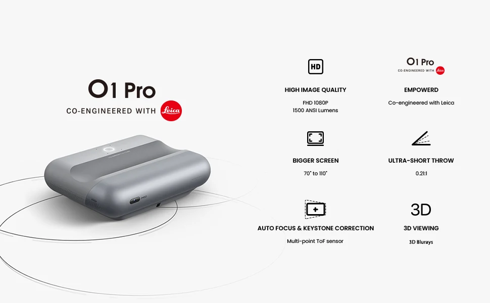 JMGO O1 Pro Ultra Short Throw Projector High Lumen Support 4K Mini Projector Led High Definition Led Laser Projector