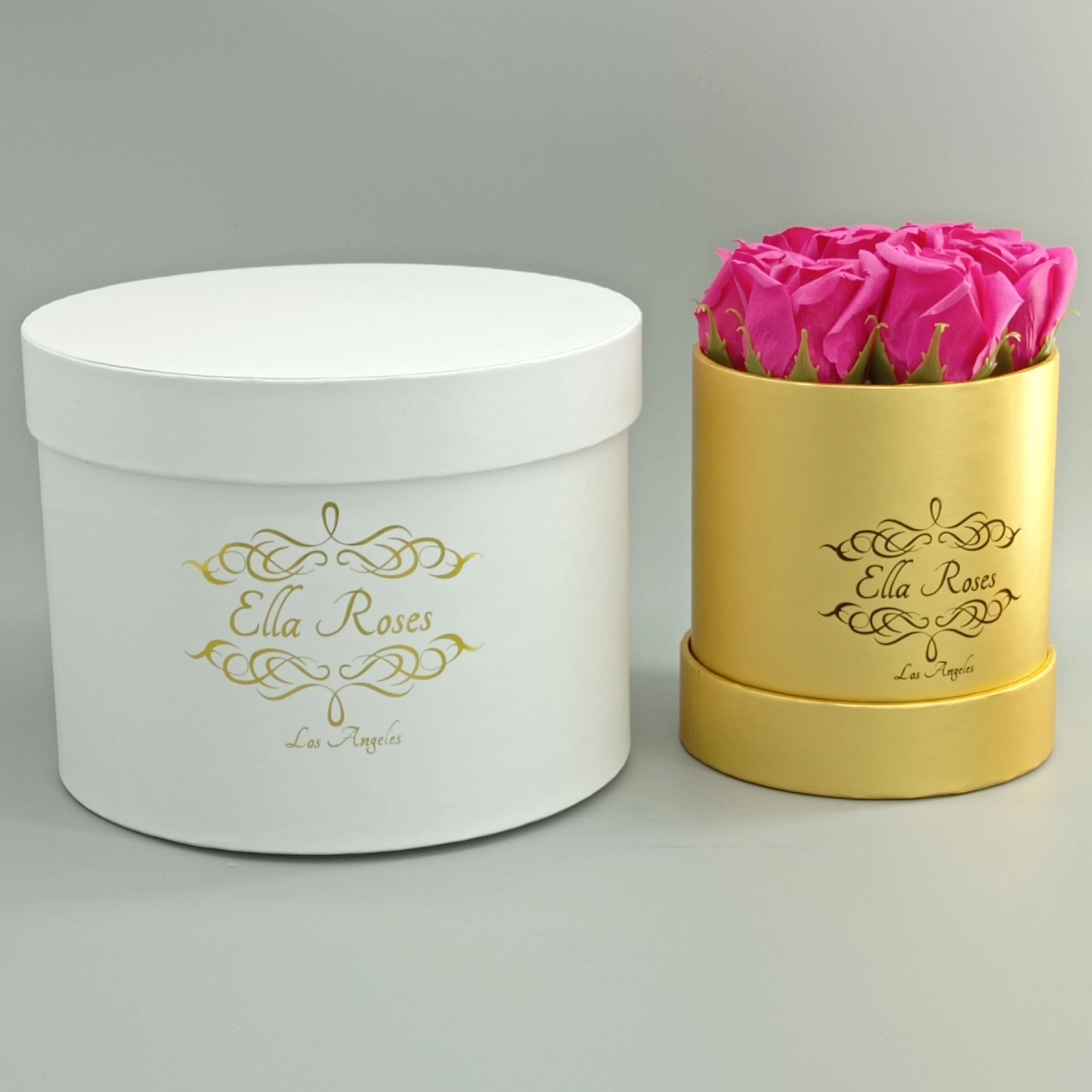 Custom logo paper gift round box Dad Mum flower florist box packaging ,cajas para flores